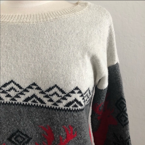 Mossimo Reindeer Christmas Sweater Pullover Crew - Picture 4 of 16